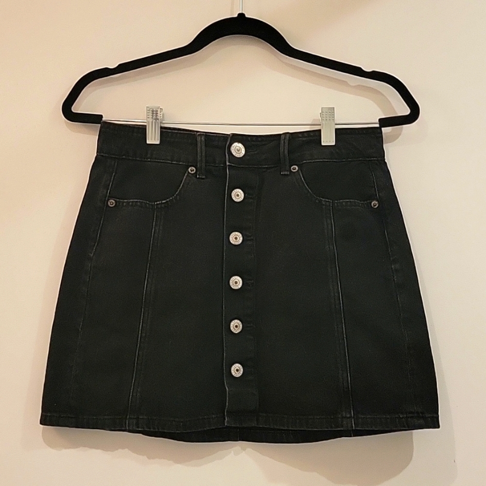 AEO Black A-line Jean Skirt